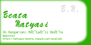 beata matyasi business card